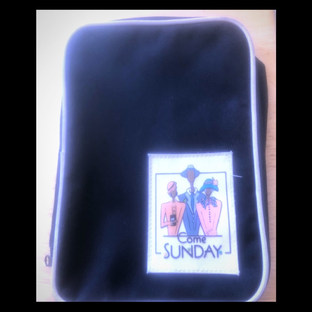 Black Bible or Book Cover w/worshipers on front